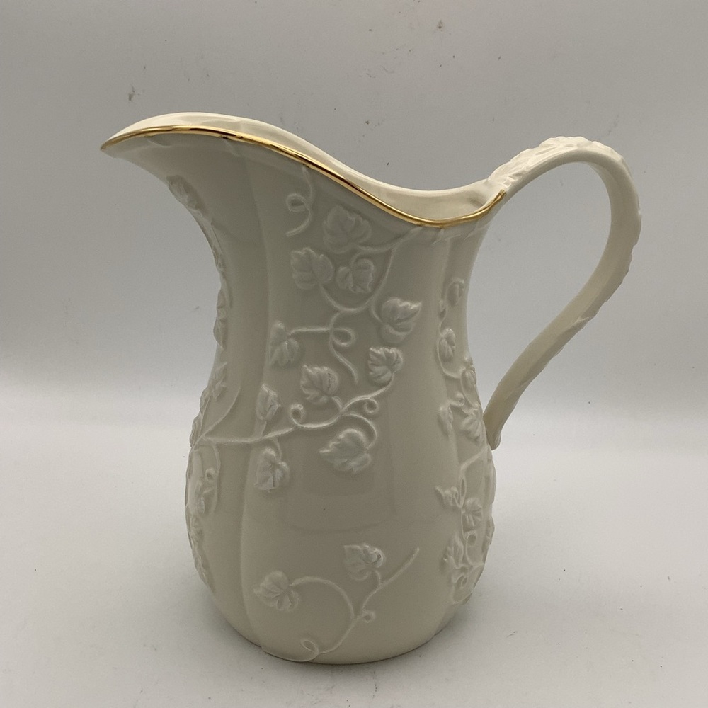 Lenox Ivy Cottage Pitcher with Gold Rim